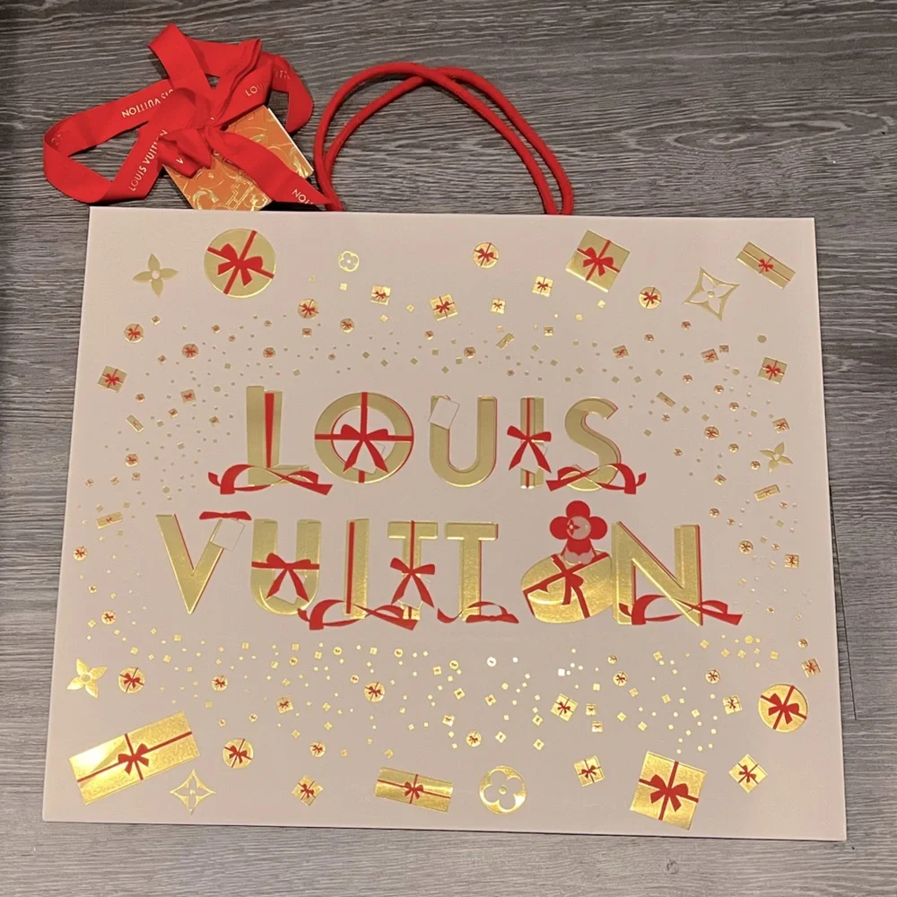 Louis Vuitton | Large Holiday Gift Bag with Ribbon and Card/Card Holder
